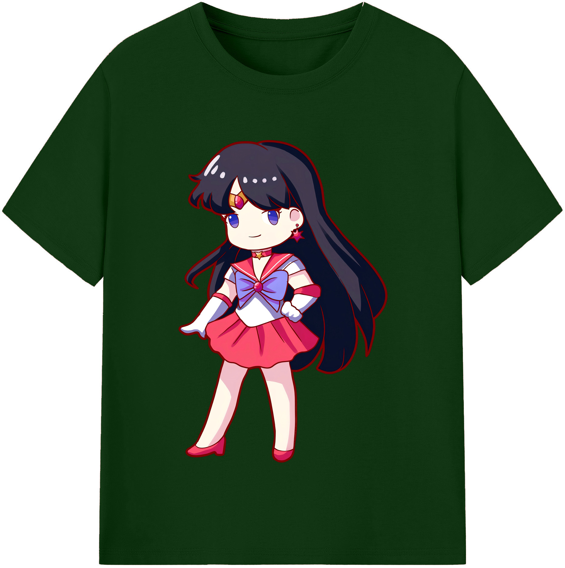 （画像用） 美少女戦士セーラームーン 火野レイ ひの レイ Sailor Moon Hino Rei （セーラーマーズ,Sailor Mars） 綿100％半袖Tシャツ（フロントプリント）